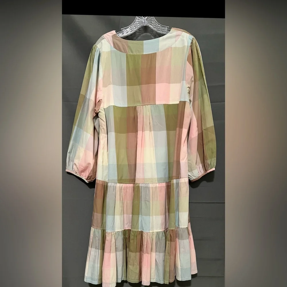 Pink Chicken Ruffled Tiered Green and Pink Sundress - Picture 4 of 8